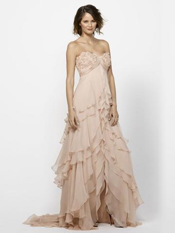 Mariage - Blush Tulle Tiered Strapless Beaded Wedding Dress