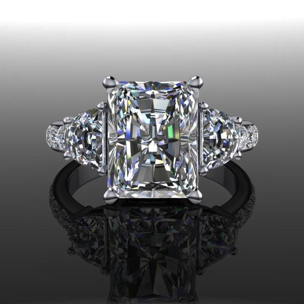زفاف - Forever Brilliant Moissanite Three Stone Engagement Ring 3.80 CTW