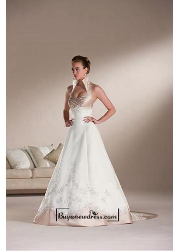 Mariage - Beautiful Elegant Exquisite Satin Slight Sweetheart A-line Wedding Dress In Great Handwork