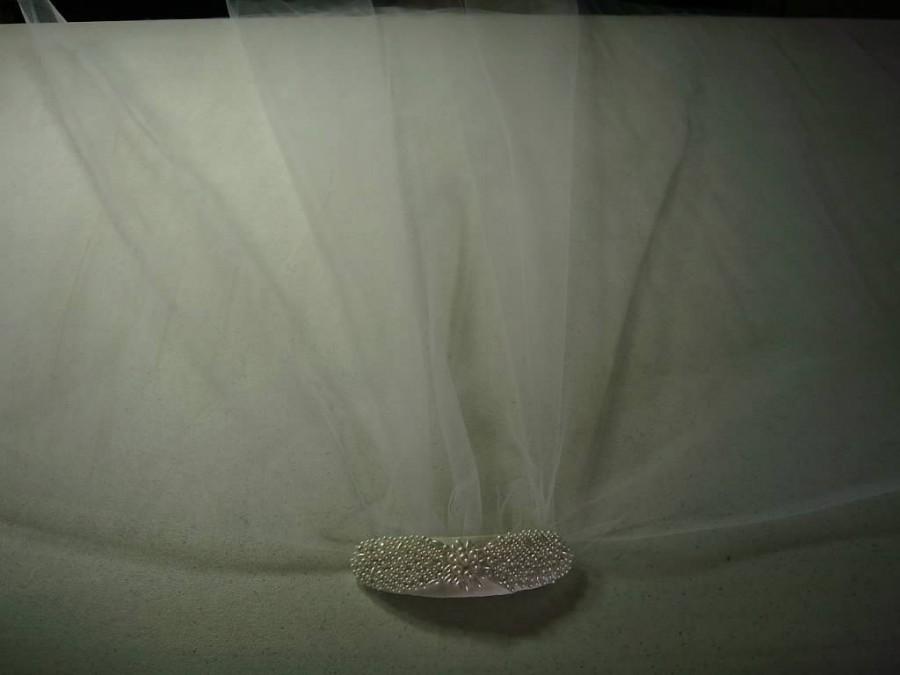 زفاف - Hand-Pearled Barret for Tulle Veil