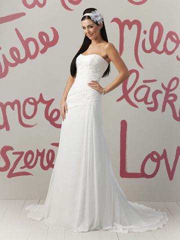 Mariage - Chiffon Strapless Funky Summer Wedding Dress with Sweep Train