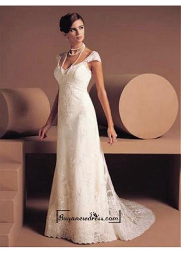Mariage - Beautiful Elegant Divine Tulle Sheath Wedding Dress In Great Handwork