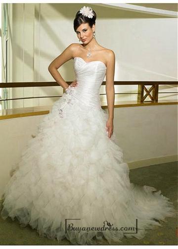 Mariage - Beautiful Elegant Exquisite Taffeta & Tulle Sweetheart Wedding Dress In Great Handwork