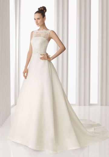 Mariage - Chiffon and Lace Jewel A-line Elegant Wedding Dress