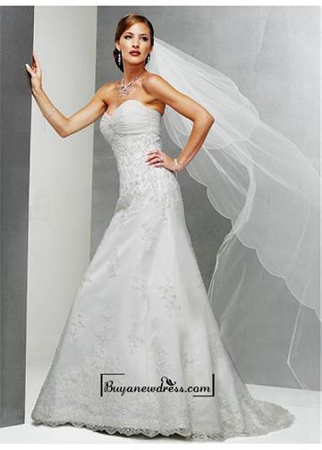 زفاف - A Romantic Satin A-line Sweetheart Neck Wedding Dress