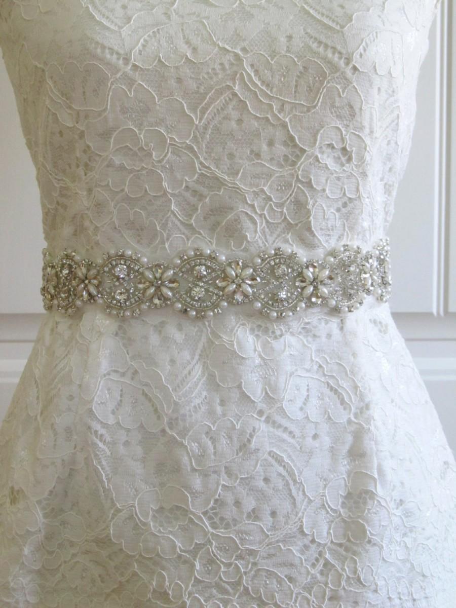 زفاف - Pearl Crystal Rhinestone Bridal Belt,Wedding Belt,Bridal Sash,Bridal Accessories,Bridal Belt,Style #03