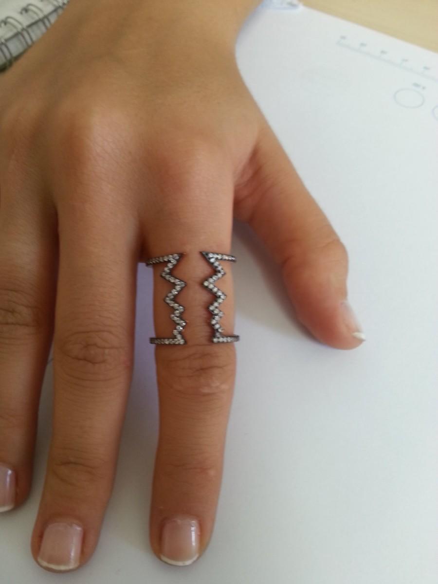Mariage - Sterling Silver Ring - Zigzag Ring - Broken Ring - Lightining Ring - Adjustable Silver Ring - Geometric Ring - Modern Gold Jewelry