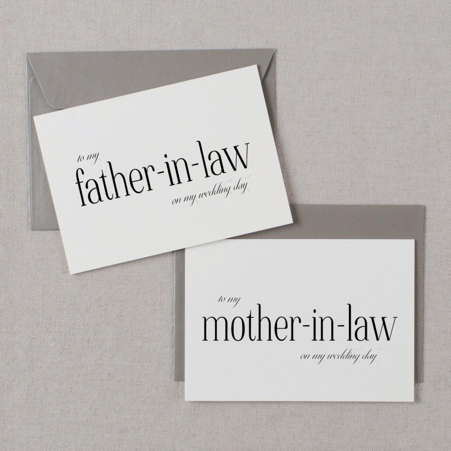 Mariage - To My Mother-In-Law, To My Father-In-Law On My Wedding Day, In Laws Wedding Card, Thank You Card, Parents In Law Wedding Cards, 2 Cards, K3