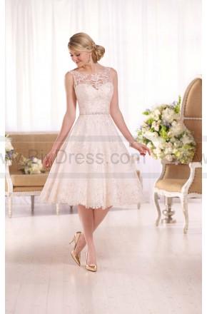 زفاف - Essense of Australia Embroidered Knee-Length Wedding Gown Style D2101