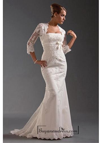 Mariage - Beautiful Elegant Exquisite Satin Wedding Dress In Great Handwork