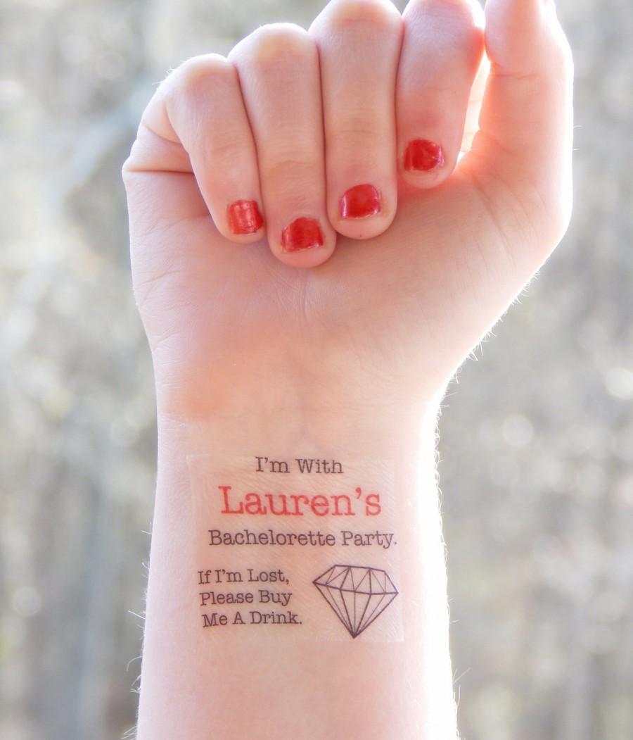 Mariage - 15 Bachelorette Tattoos - Bachelorette Party Temporary Tattoos - Diamond Bachelorette Tattoos - If I'm Lost, Please Buy Me A Drink