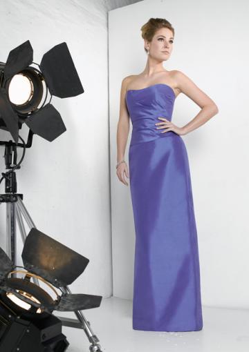 Свадьба - 2015 Strapless Purple Satin Zipper Split Behind Sleeveless Floor Length