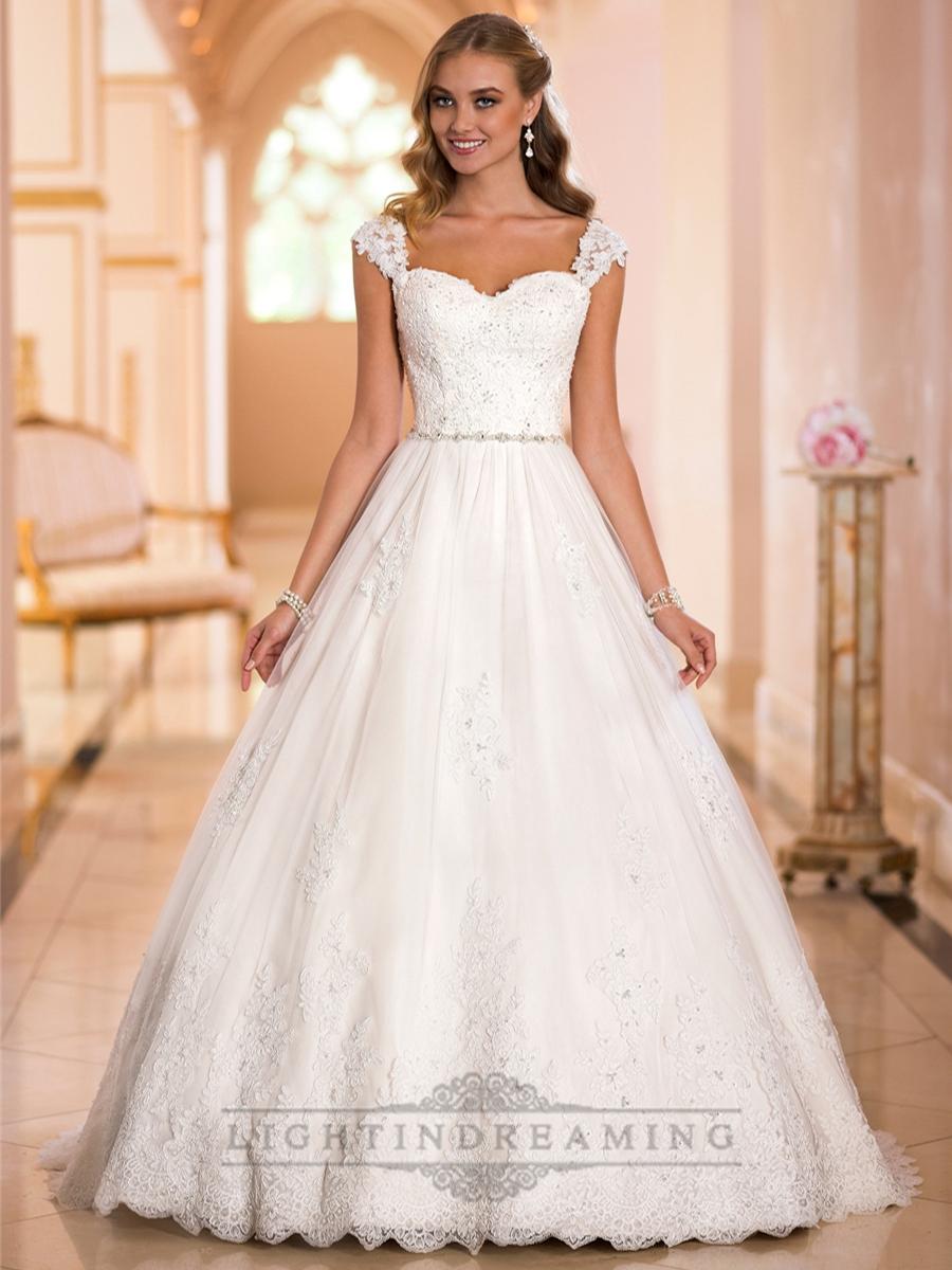 Mariage - Straps Sweetheart Lace Princess Ball Gown Wedding Dresses - LightIndreaming.com