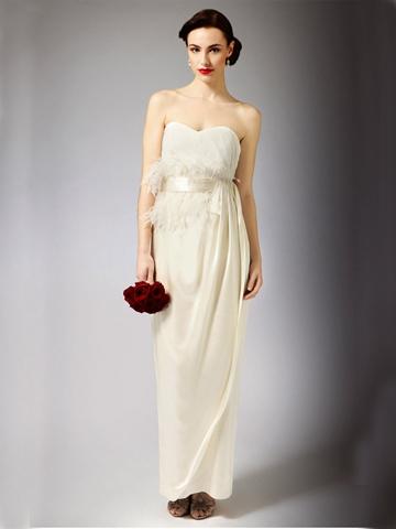 Mariage - Glamorous Strapless Column Maxi Bridal Gown with Sweetheart Neck and Belt