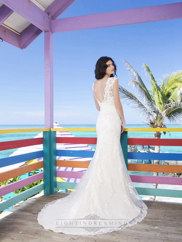 زفاف - Two Piece Slim Lace And Tulle Overlay And Charmeuse Slip Wedding Gown - LightIndreaming.com