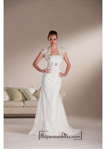 Hochzeit - Beautiful Elegant Exquisite Sheath Strapless Wedding Dress In Great Handwork