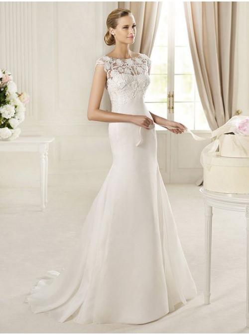 Mariage - Jewel Neckline Mermaid Style with Exquisite Lace Back Wedding Dresses - LightIndreaming.com