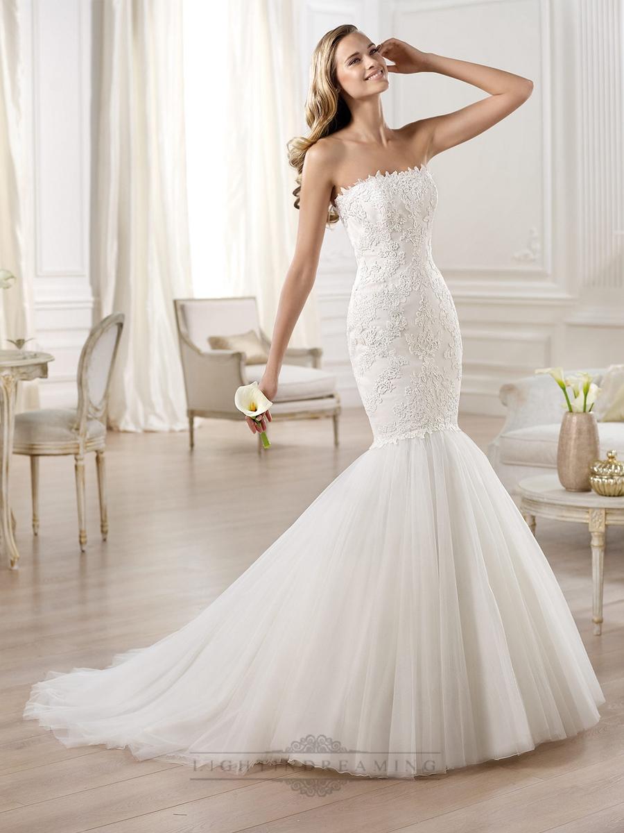 Mariage - Strapless Mermaid Wedding Dresses Featuring Applique Crystal - LightIndreaming.com