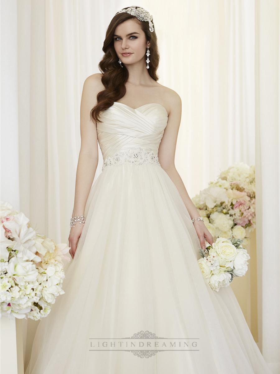 Mariage - Criss Cross Asymmetrical Sweetheart Neckline A-line Wedding Dresses - LightIndreaming.com