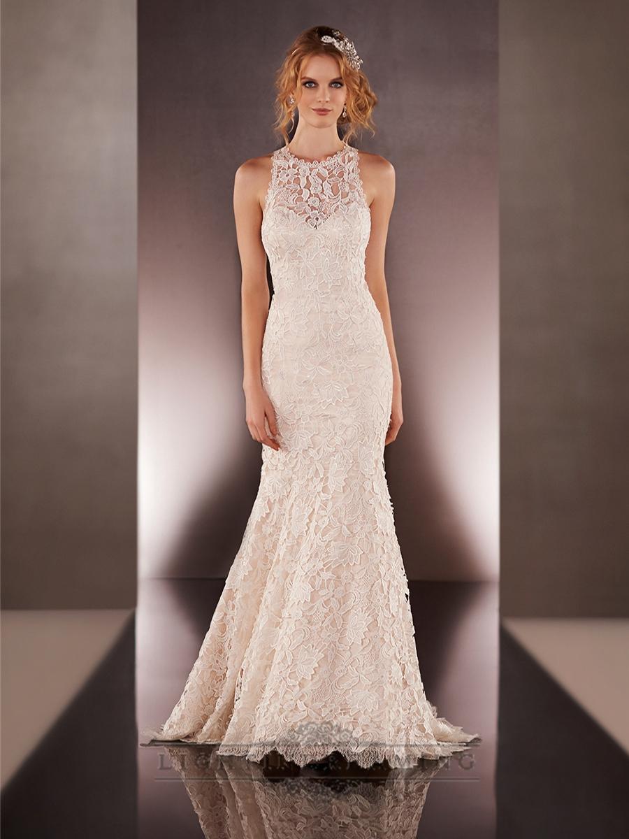Mariage - Luxury Vintage Fit and Flare Halter Neckline with Keyhole Back - LightIndreaming.com