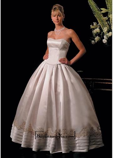 Wedding - Beautiful Elegant Exquisite Satin A-line Wedding Dress In Great Handwork