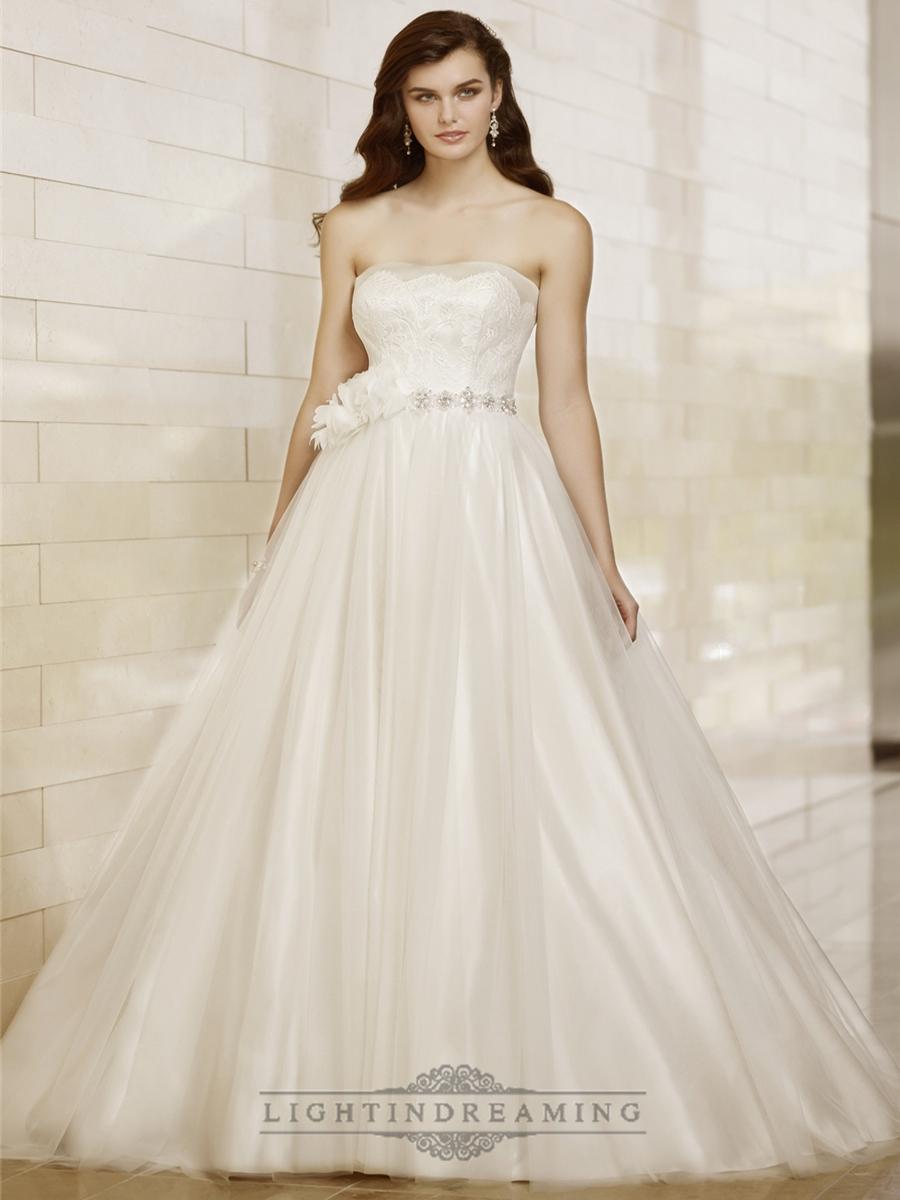 Hochzeit - Strapless A-line Designer Wedding Dresses - LightIndreaming.com
