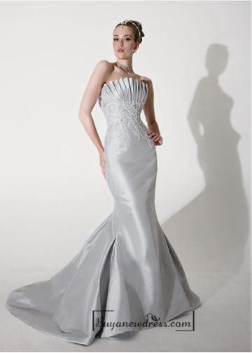 Mariage - Beautiful Elegant Exquisite Taffeta Mermaid Wedding Dress In Great Handwork