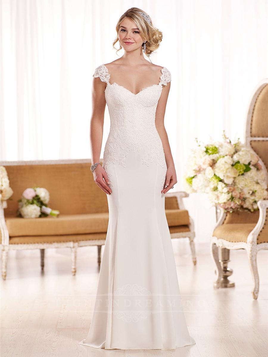 Wedding - Lace Cap Sleeves Wedding Dress - LightIndreaming.com