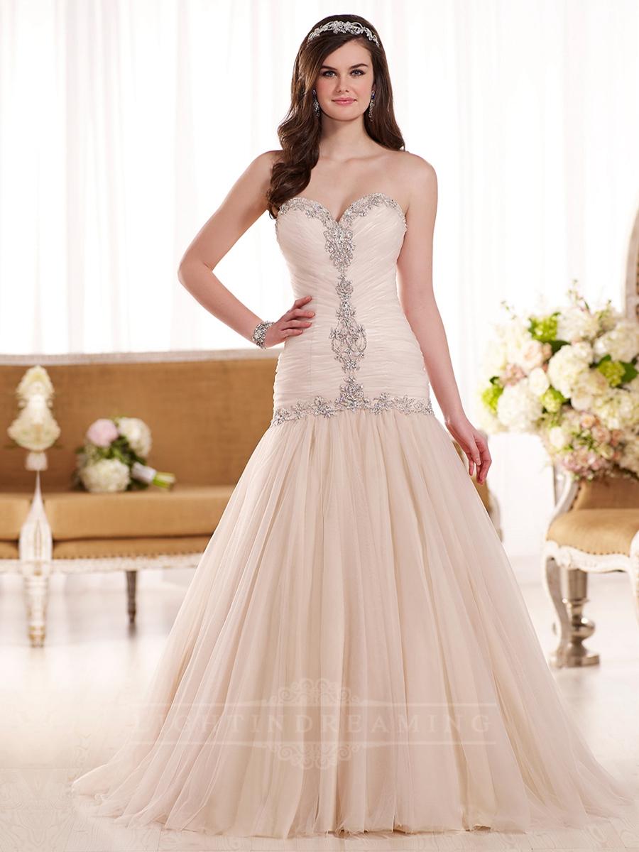 Hochzeit - Elegant Sweetheart Ruched Bodic Drop Waist Wedding Dress - LightIndreaming.com
