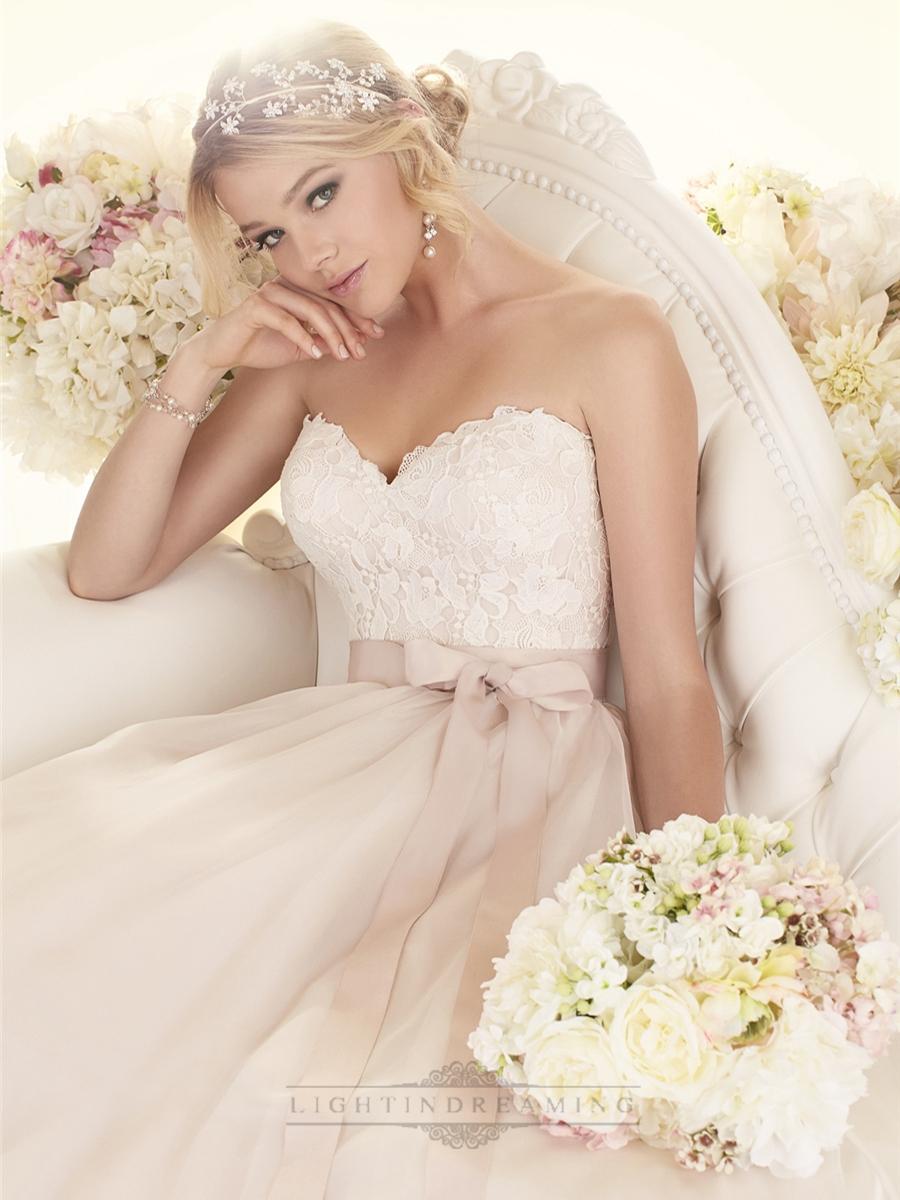 Wedding - Sweetheart A-line Lace Bodice Wedding Dresses - LightIndreaming.com