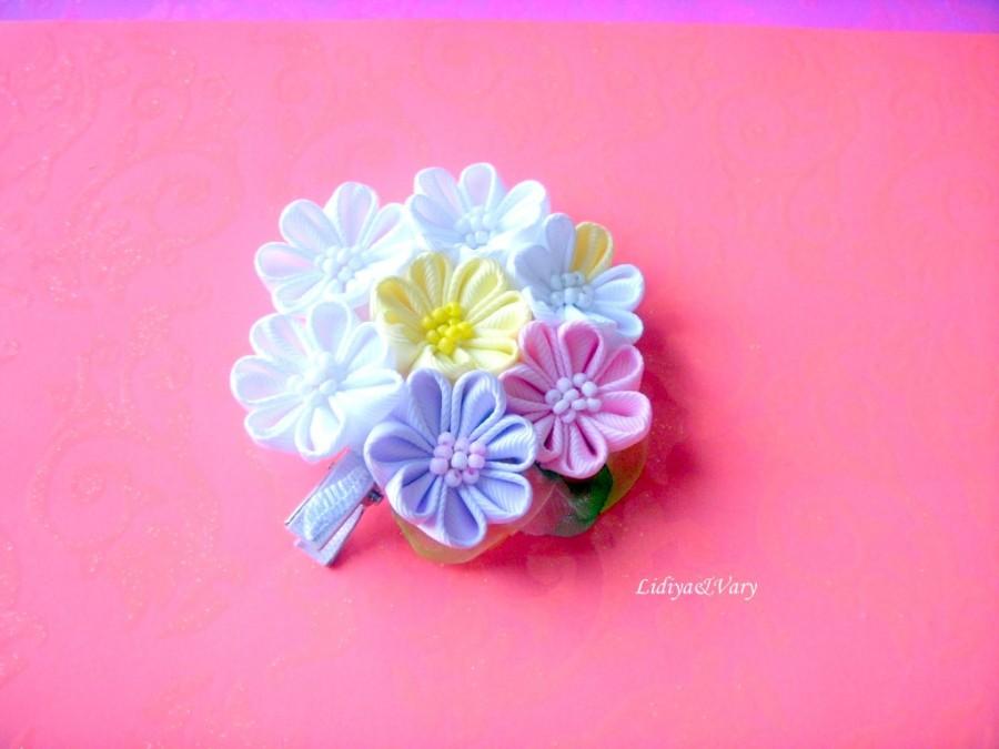 Mariage - Clip for hair  Summer flowers  Flower accessories  Accessories for hair  Daisies  Bridal hair accessories  Flower garden on hair