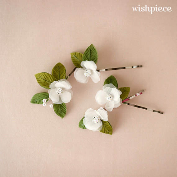 Mariage - Small Hair Flowers - Floral Hair Accessories - Wedding Headpiece - Bridal Hair Flower - Silk Flower Hair Pins - FL1315