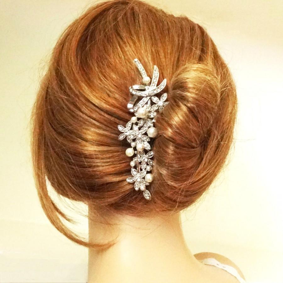 Свадьба - Victorian Style Bridal Hair Accessories, Pearl & Crystal Wedding Bridal Hair Comb, Art Deco Bridal Hair Accessories, Candide