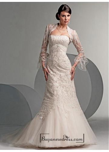 Mariage - Beautiful Elegant Tulle Mermaid Strapless Wedding Dress In Great Handwork