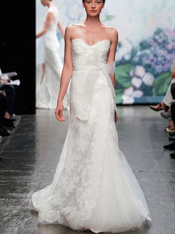 زفاف - Elegant Embroidered Lace Strapless Sweetheart A-line Fall Wedding Dress