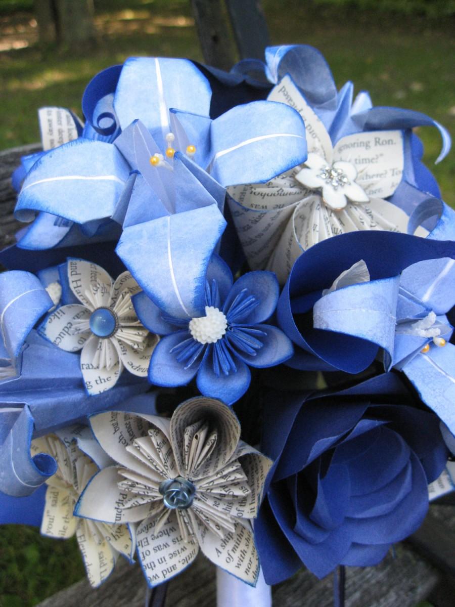 Hochzeit - Custom Paper Flower Wedding Bouquets. You Pick The Colors, Papers, Books, Etc.  Anything Is Possible. CUSTOM ORDERS WELCOME