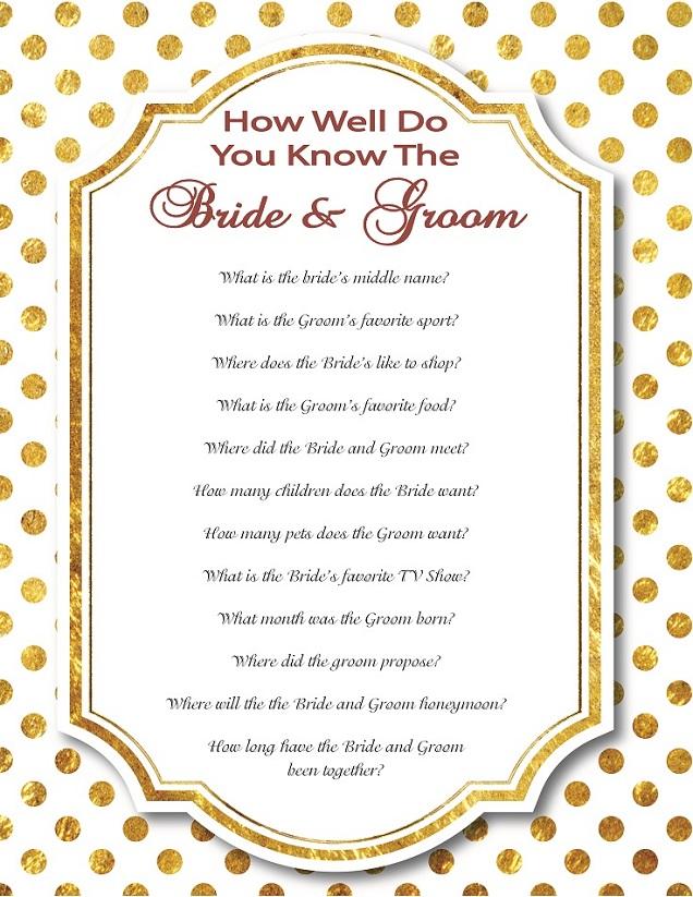Mariage - Bridal Shower Game Couple Shower Game