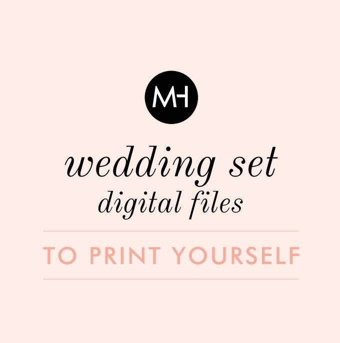 Hochzeit - Wedding Invitation & RSVP Set - DIY / PRINTABLE Digital files - Select any Wedding Design