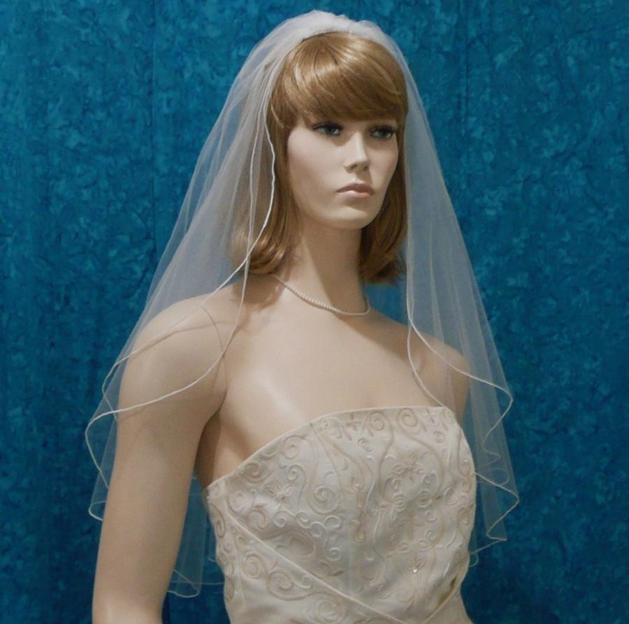 Mariage - two tier  Angel Cut Bridal Veil - available in Elbow, Fingertip and Waltz Length