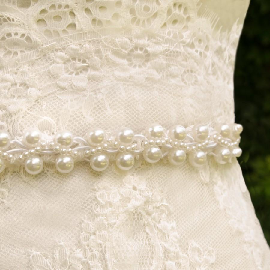 Hochzeit - Pearl Wedding Sash, Ivory Wedding Sash,Pearl Belt, Pearl Wedding Sash, Unique Sash, Pearl Sash- HAILEY