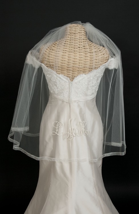 Wedding - Bridal Veil, Monogrammed Veil, Short Veil