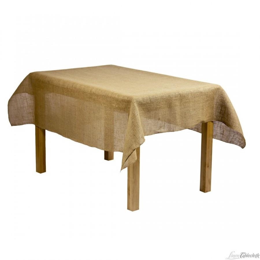 Hochzeit - 60x126 Burlap Tablecloth - Great to fit a 8ft Rectangle Banquet Table