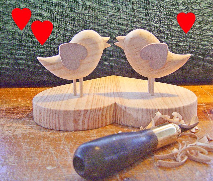 Hochzeit - DIY - WEDDING CAKE Topper - Etsy Wedding - Two Little Birds on a Heart Base - So In Love - Ready to Finish Your Way