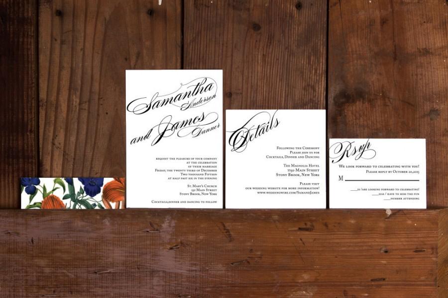 Mariage - Modern Wedding Invitations, Calligraphy Wedding Invitation, Elegant Wedding Invit3,Vintage Calligraphy wedding invites,Script Calligraphy