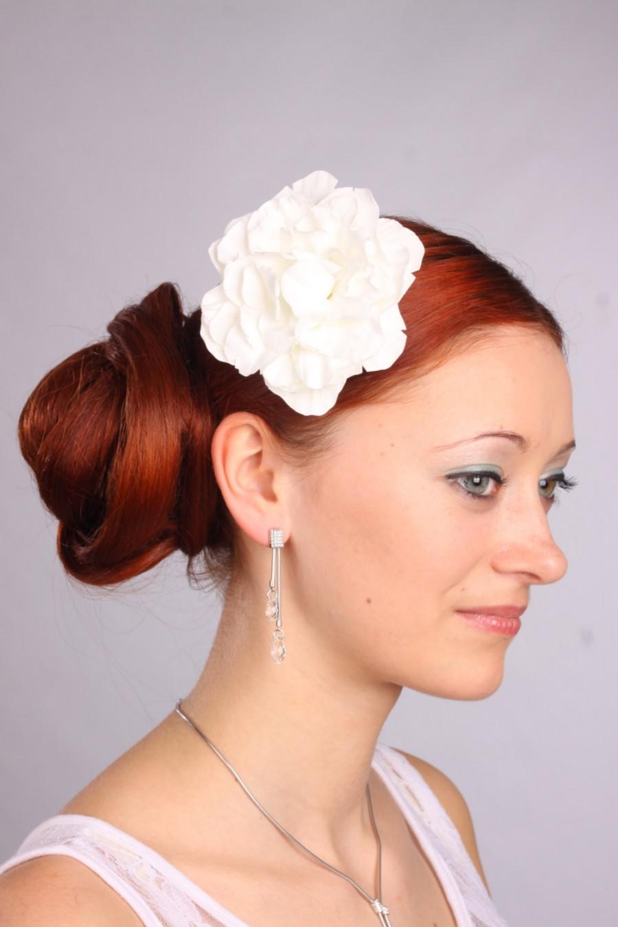 Mariage - Accessories, hair clip, wedding flowers, white peony