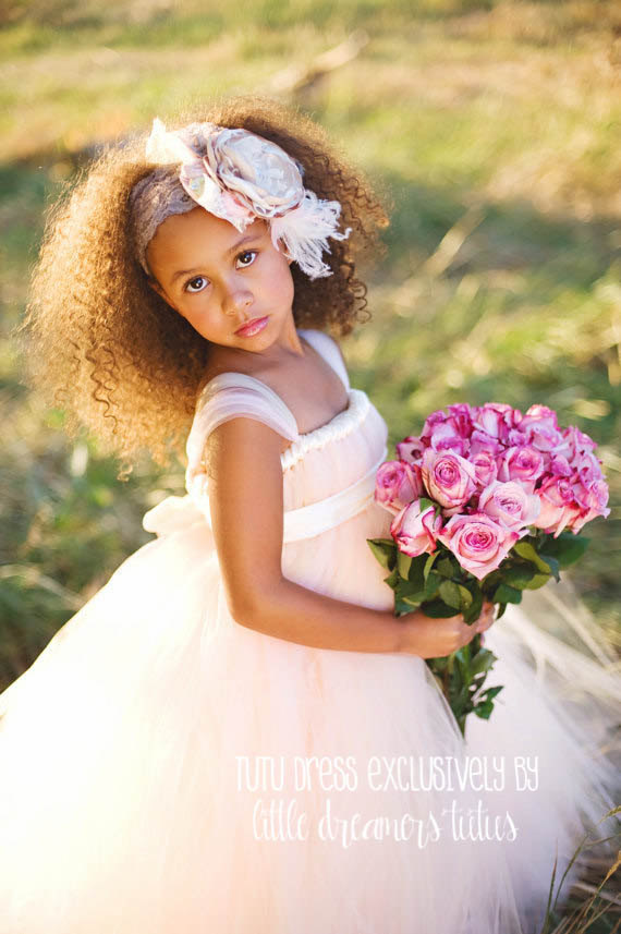 Hochzeit - Blush Flower Girl Tutu Dress