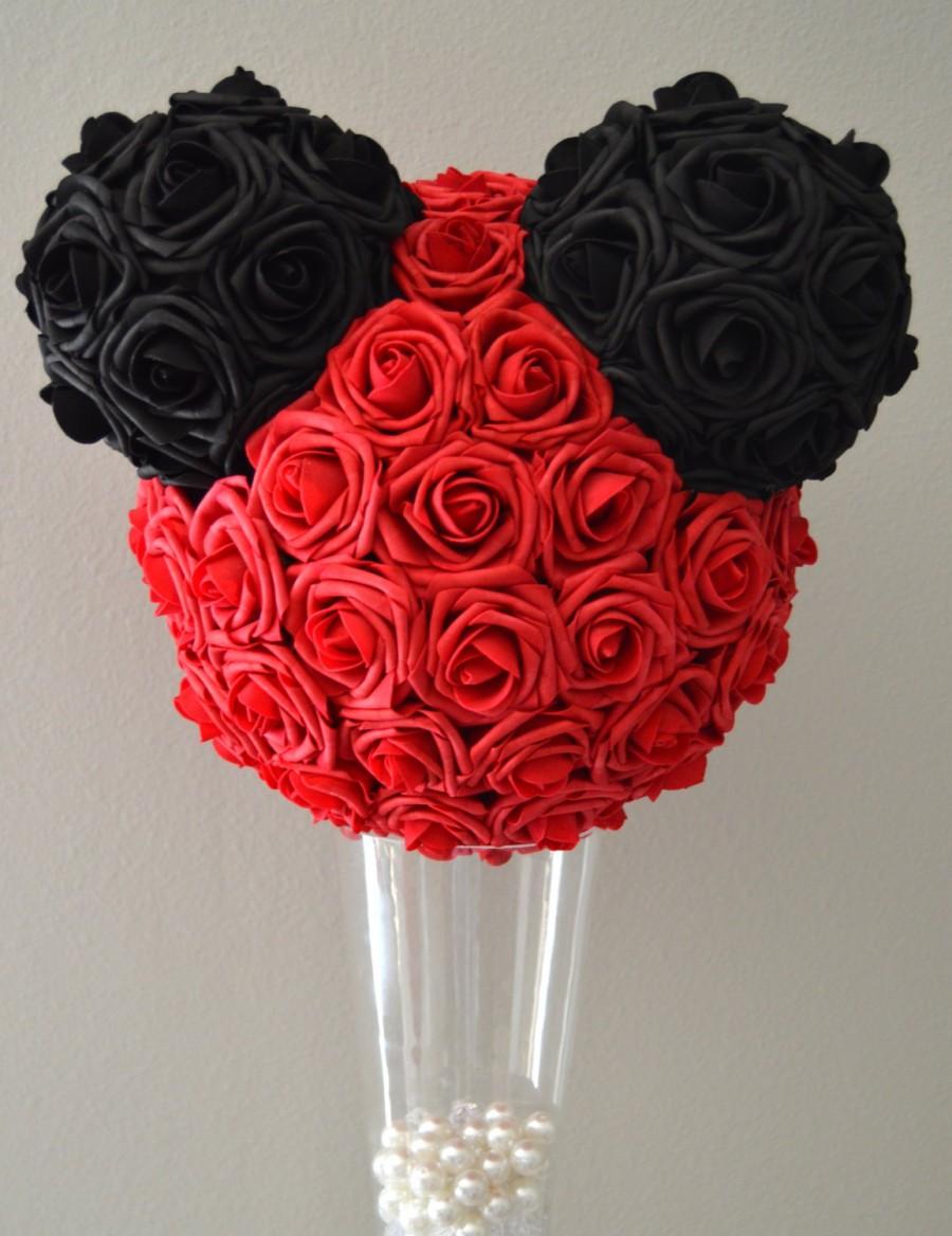 Hochzeit - Wedding Centerpiece Mickey Real Touch Foam Flowers. WEDDING CENTERPIECE Pomander Kissing Ball. Pick Your Rose Colors.