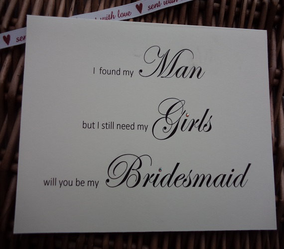 Mariage - Be my Bridesmaid - I've got my man, be my bridesmaid card, weddings hen night, greeting cards, bridesmaid card,