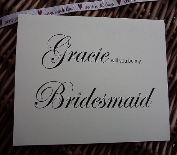 Wedding - Be my bridesmaid personalised Wedding Card card, bridesmaid, bridesmaid card, Card for bridesmaid, be my bridesmaid, card for bridesmaid