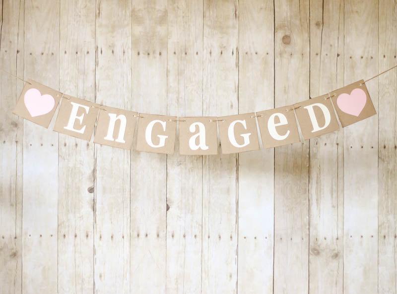 Mariage - Engaged Banner-Choose Your Color-Engagement Photo Prop-Engagement Party-Bridal Shower